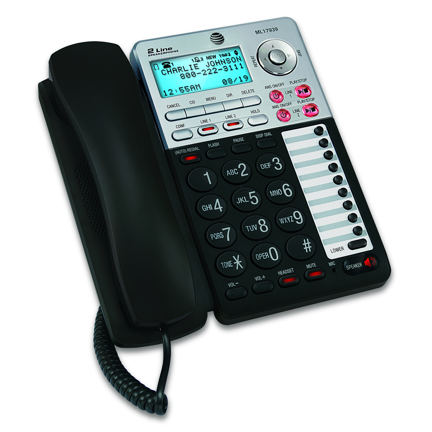 AT&T ML17939 2-Line Speakerphone with Caller ID and Digital Answering System - image 3 of 5