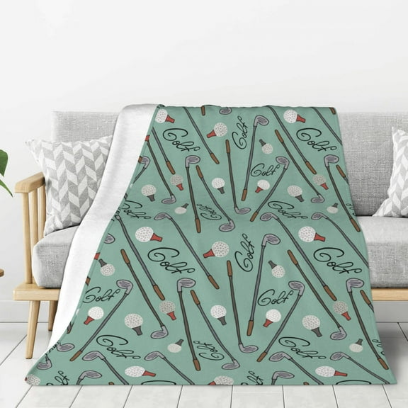 Fuzoiu golf equipment Print Flannel Throw Blanket,Light Weight Warm Decorative,Throw Blanket Cover for Sofa, Couch, Bedroom,Travel-60"x50"
