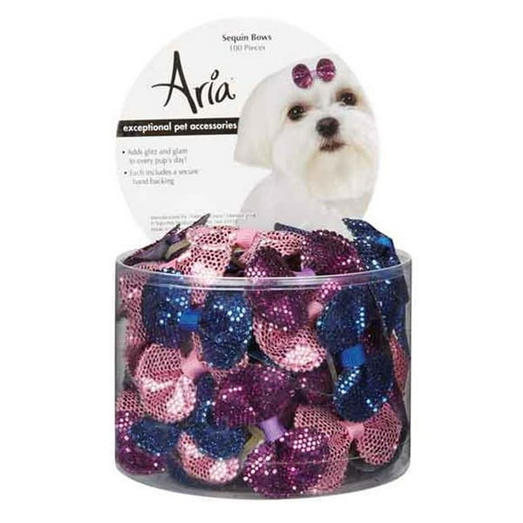 Aria North Sequin Bows Canister 100 Pcs