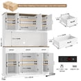 thumbnail image 6 of Homfa Kitchen Pantry with Hutch and Drawers, 71" Tall Storage Cabinet with 55" Wide Countertop and Built-In Power Outlet, Farmhouse Coffee Bar for Dining Room, White & Rustic Brown, 6 of 9