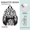 thumbnail image 5 of Black and White Leopard Print Pattern Backpack for School, Cute School Bag with Adjustable Shoulder Straps and Padded Back, 15"x11.42"x5.5", 5 of 5