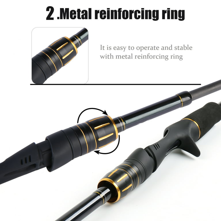 Sougayilang Fishing Rod and Reel Combos 6.3:1 Casting Reel Carbon
