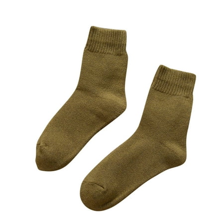 

Qxutpo Socks for Women Solid Color Mid Tube Fall Winter Long Tube Pure Colored Pile Socks