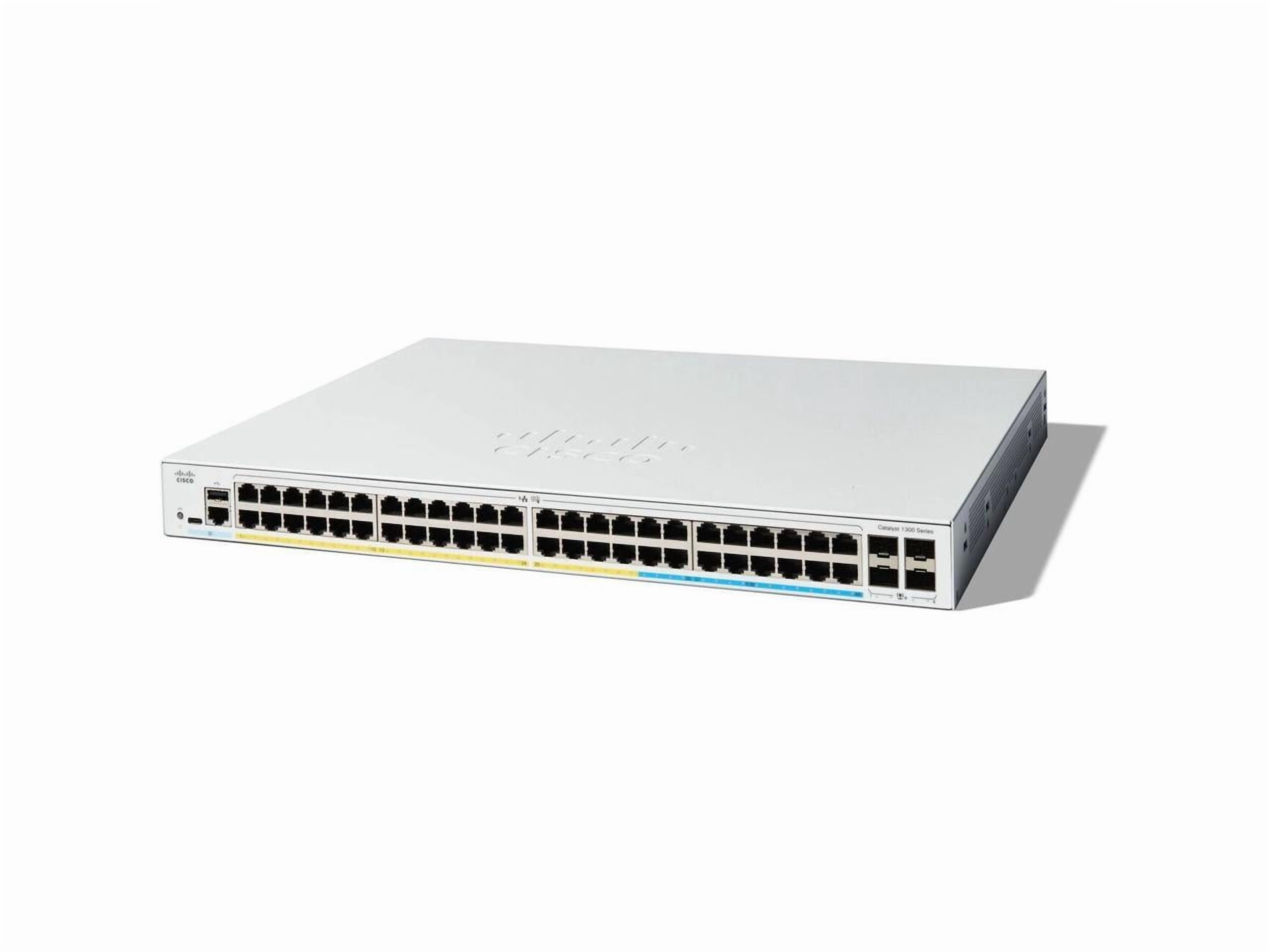 Cisco Catalyst C1300-48T-4X Ethernet Switch, 48 Ports - Manageable - 10 Gigabit Ethernet - 10/100/1000Base-T, 10GBase-X - 3 Layer Supported