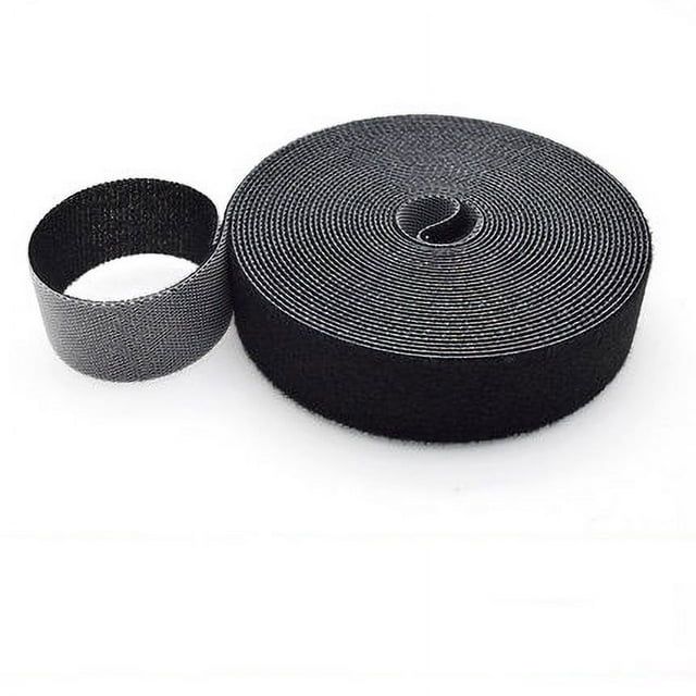 5M Hook Loop Cable Ties Reusable Fastening Tape Straps Cable Management Ties Cable Straps Adjustable Cord Ties Cord Organizer Black 5Meter-Length Width 30mm