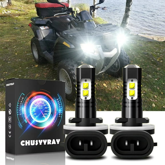 881 LED Headlight Bulbs 6000K White 2Pcs - for Polaris Hawkeye 300 2006-2011