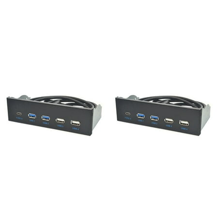 2pcs 5.25 Inch Usb3.1 Gen2 Front Panel Usb Hub 2 Ports Usb3.0 2 Ports Usb2.0 1 Port Type-C with Type-E Connector