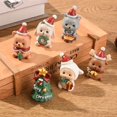 thumbnail image 1 of RV 6 piezas de familia de resina de Navidad adornos de animales pequeños decoración creativa del hogar Mini árbol de Navidad regalos de Papá Noel Sincero Electrónica, 1 of 5
