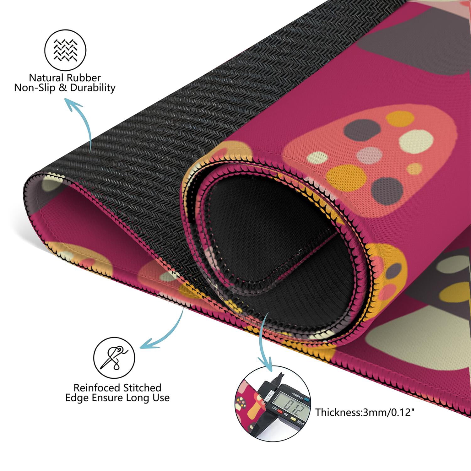 31.5 Inch Plants Inspired Game Surface Constructed from Durable Rubber Featuring Anti-Slip Grip Backing and Noise Dampening for Tiles Board Games