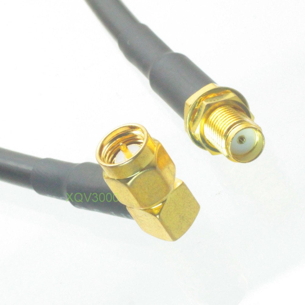 15ft RFC195 Coaxial Cable – TNC Male To TNC Female Bulkhead Pigtail Jumper, 50 Ohm, Fast USA Shipping