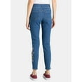 thumbnail image 2 of The Pioneer Woman Embroidered Pull-On Jeans, 28” Inseam, Sizes S-3X, Women’s, 2 of 4