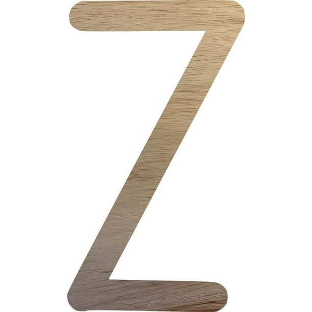 Wooden Letter Z, Unfinished 14'' Craft Wood Letter, Paintable Wall