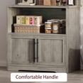 thumbnail image 7 of Microwave Stand Bakers Rack Cabinet, Farmhouse Bakers Rack with Power Outlet,Thickened Counter, Freestanding Small Kitchen Bakers Rack with Large Storage,Easy Assembly,White & Pear Wood, 7 of 7