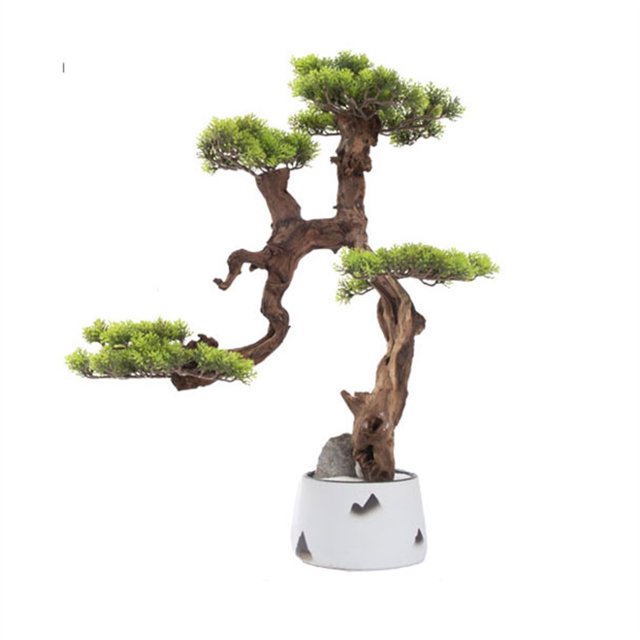 Árbol bonsái artificial, plantas falsas, plantas de pino artificiales, plantas de imitación en macetas for decoración interior/exterior, hogar, oficina, Hotel