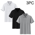 thumbnail image 2 of Odeerbi Camisas de Manga Corta de Niños de 3 Paquetes Colores Sólidos Transpirables de Algodón Uniforme de La Escuela Tops Para 3-17 Años Adolescente, 2 of 9