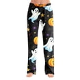 thumbnail image 2 of Garbnen Halloween Women’s Pajama Pants Funny Pumpkin Ghost Spider Web Graphic Lounge Pants Women Spooky Fall Comfy Womens Sleeping Pants, 2 of 9