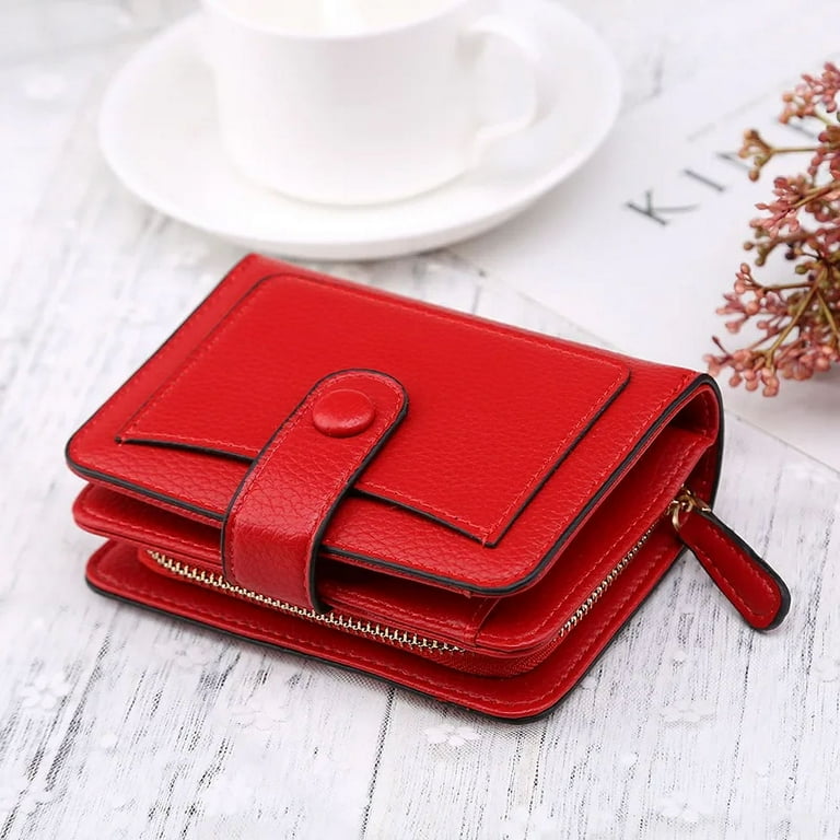 Women Wallets 2023 New Luxury Brand Red Black Small Mini Coin Purse Hasp Card Holder Lady Wallet Zipper Female Leather Buckle Walmart