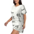 thumbnail image 3 of Womens Pajama Sets With Pocket, Summer Vacation Scene Camping Van Lounge Sets Short Sleeve Sleepwear PJ Sets for Women, 3 of 6