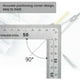 thumbnail image 4 of Escuadra de costura, escuadra de carpintero, escuadra de carpintero de metal, regla cuadrada de acero inoxidable, 150 × 300 mm, 2,0 mm de grosor, ángulo recto de 90 grados, regla de acero esquí esquí Gafas de esquí, 4 of 5