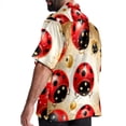 thumbnail image 3 of Seven Starred Ladybird Men's Casual Poplin Button Down Short Sleeve Hawaiian Beach Shirt, 3 of 6