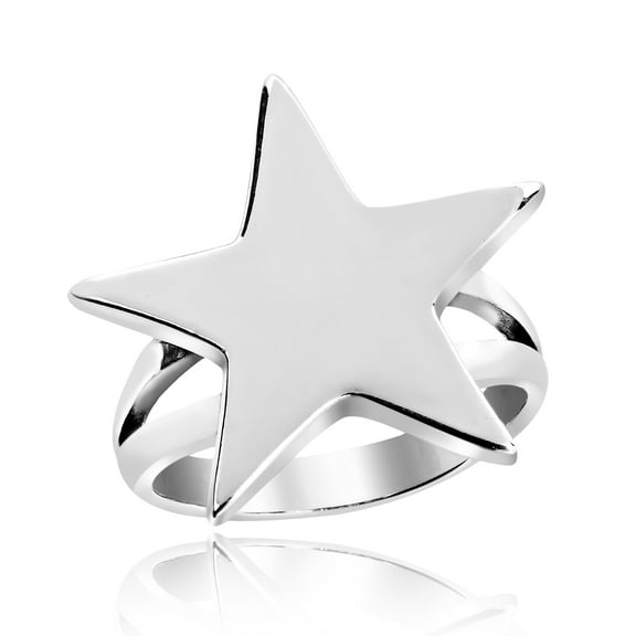 Party Fun & Shining Star 3D .925 Sterling Silver Ring- 9