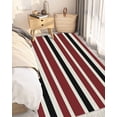 thumbnail image 2 of Area Rug with Tassels 3' x 5', Vintage Burgundy Red Black White Stripes Kitchen Runner Rug for Hallway Bedroom Throw Rugs, Minimalist Line Soft Door Mat for Bathroom Entrance Living Room, 2 of 9