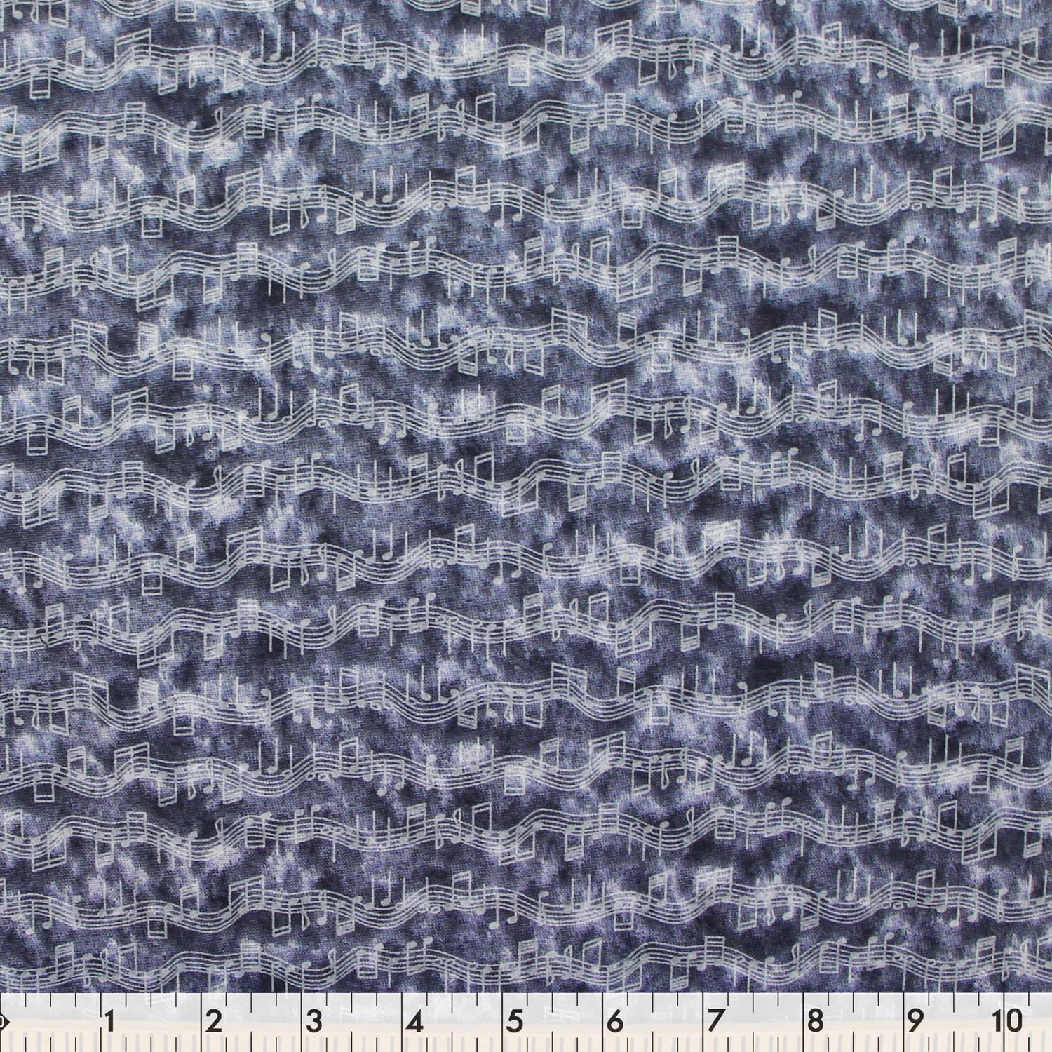 Fabric Creations Navy Blue with White Lines of Music Fat Quarter Pre-Cut Fabric - 18" x 21" / 45cm x 53cm