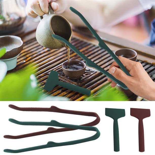 mfyjkho Pinzas y raspador de té de silicona, accesorio para preparar té, agarre ergonómico, fácil de limpiar, 1 pieza