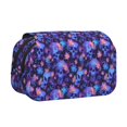 thumbnail image 1 of Disketp Skull daisy purple Estuche de Lápices de Doble Capa con Tapa Abatible y Cremallera, Organizador Escolar para Adolescentes y Adultos, 1 of 7