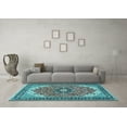 thumbnail image 3 of Ahgly Company Indoor Rectangle Medallion Light Blue Traditional Area Rugs, 8' x 12', 3 of 4