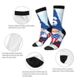 thumbnail image 3 of Gukieu Cute Gnomes in USA Print Contrast Color Mid-calf Socks, Sweat-wicking Athletic Socks, Unisex Clothing Accessories, 3 of 6
