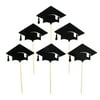 6pcs Graduation Cap Cake Decorative Toppers Cupcake Decorating Tools for Party