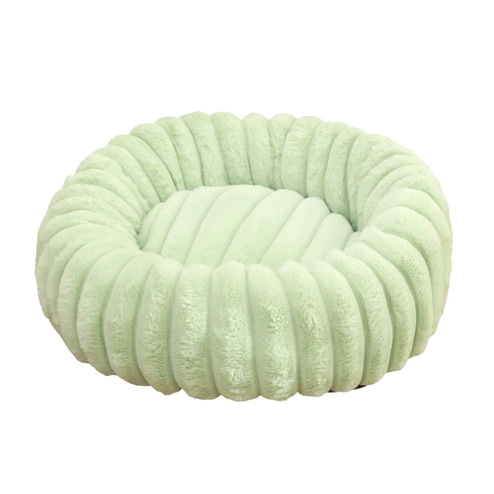 Uutvery 60cm Rabbit Plush Pet Bed, Extra Large Warm Cat Bed for Medium Dogs, Enclosed Plush Pet Kennel with Supportive Filling, 23.62x23.62 Inch