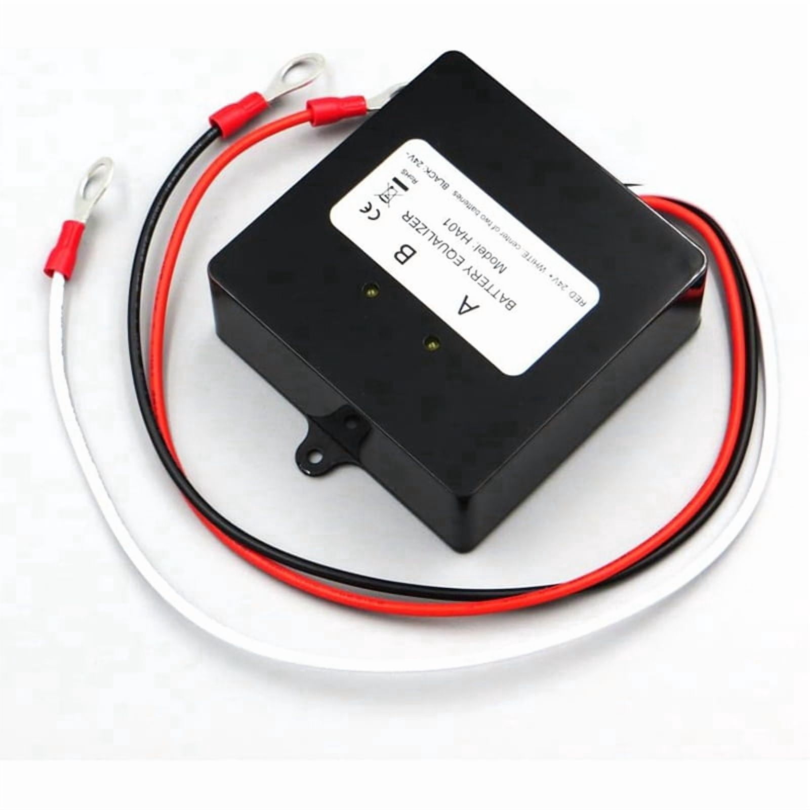 Battery Equalizer DC 12V 24V Batteries Voltage Inverter Balancer Lead Acid Battery Charger Regulators Connected Series,1 * Battery Equalizer,Black