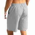 thumbnail image 5 of biudgviw Mens Linen Shorts Elastic Waist Drawstring Casual Shorts Lightweight Pleated Summer Beach Shorts with Pockets, 5 of 7
