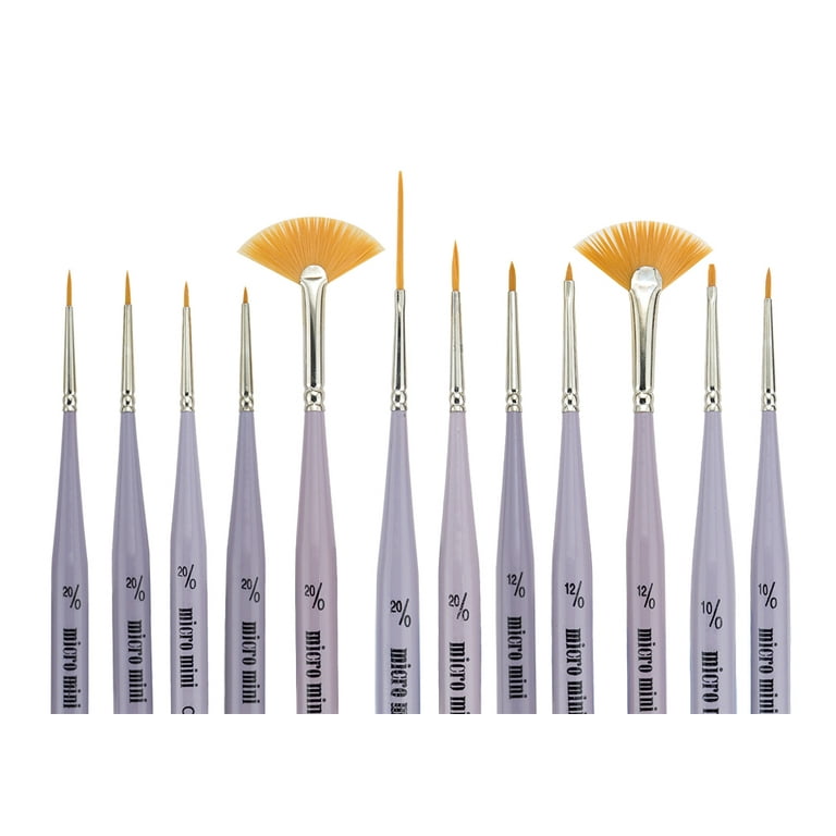  Micro Paint Brush Detail Set - Ultra Fine Tip Thin Paintbrush  4pc Round Size 0000 (4/0) for Tiny Miniature Painting. Model Mini Artist  Brushes for Acrylic, Watercolor, Oil, Paint by Numbers Painting