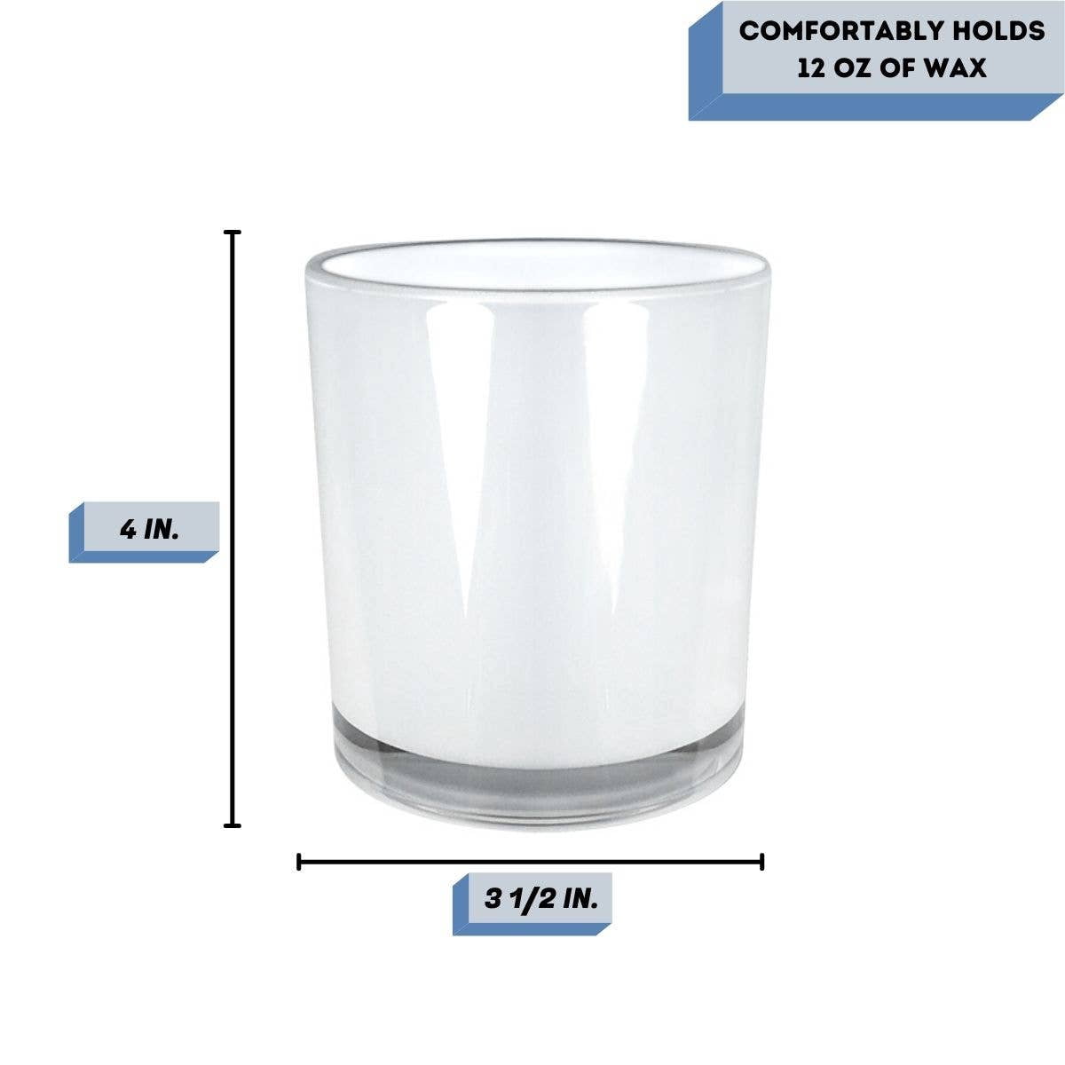 14 oz. Havana Milk White Empty Candle making Jar candle vessels for DIY candle-making projects (Box of 36) FREE SHIPPING