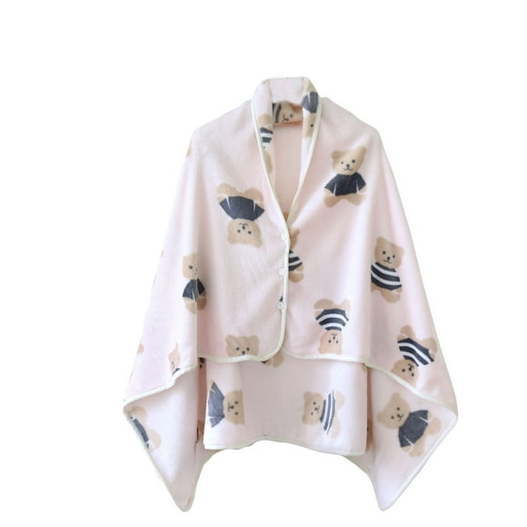 RXMEKW Couverture en Flanelle pour Femmes, Cape et Enveloppe Chaudes d'Hiver, Jeté Épais de Couleur Unie Polyvalent pour Intérieur et Extérieur
