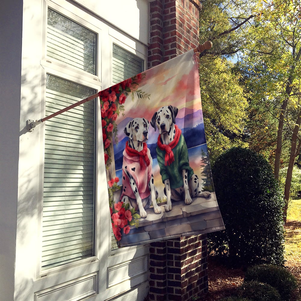 Dalmatian Two Hearts House Flag 28 in x 40 in