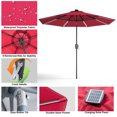 thumbnail image 4 of Gymax 9 FT Patio Imperméable Parapluie Solaire LED Lumière Tilt Rouge, 4 of 10