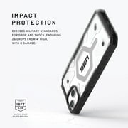 UAG iPhone 15 Plus Case 6.7 Pathfinder Clear Ice/Silver Built-in Magnet Compatible with MagSafe Charging Rugged Transparent Dropproof Protective Cover by URBAN ARMOR GEAR