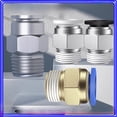 thumbnail image 1 of Unión de tubería de aire neumática PC8-02 azul rápido 4-M5 rosca de inserción rápida recta 12-04 cobre blanco acero inoxidable, 1 of 1