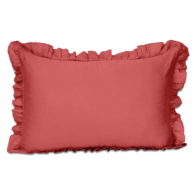 Vargottam Ruffled Pillow Sham Standard 26x20 Cotton Frill Pillow Cases Shabby Chic Farmhouse Decor Pillowcase
