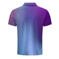thumbnail image 4 of DayScoop Mens T-Shirt Big & Tall T Shirt Summer Short Sleeve Gradient Color Fashion Casual Print Half Buttoned Open Close Turndown Collar Tops Plus Size, 4 of 5