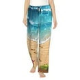 thumbnail image 1 of Fotbe Tropical Beach With Starfish Pantalones de Pijama para Mujer, Pantalones de Dormir, Pantalones Pj con Cordón y Bolsillos-X-Large, 1 of 6