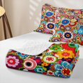 thumbnail image 4 of jejeloiu Vibrant Floral Quilt King For Men Women,Multicolor Pattern King Coverlet Set,Rainbow,3 Pieces, 4 of 7