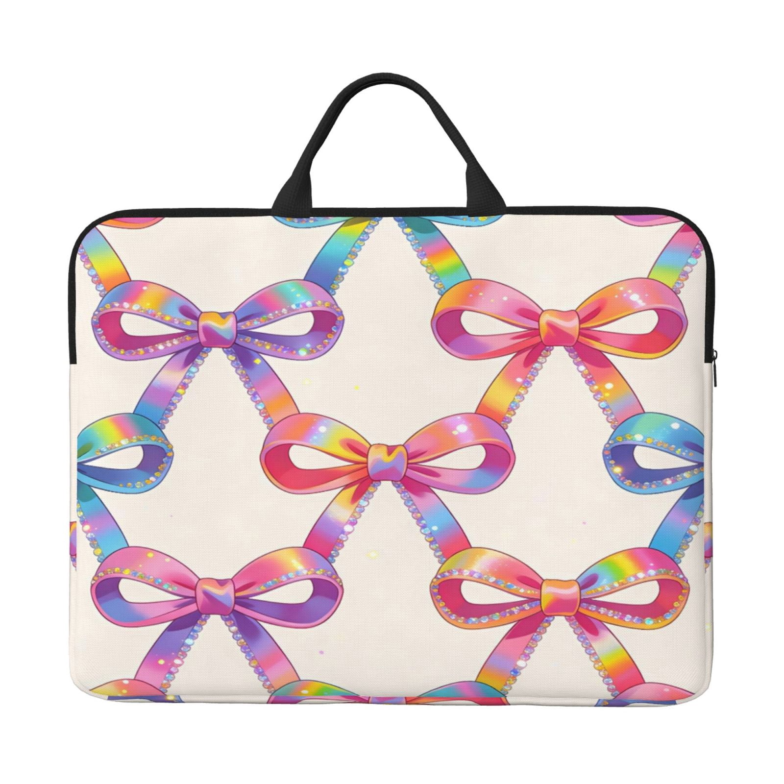 Laptop Sleeve Bag For Women Men 14inch Waterproof Durable Protective Computer Carrying Cover Handle Laptop Case Bag Shiny Bows