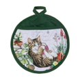 thumbnail image 1 of Round Pot Holder With Pocket (Cat With Yarnball) - Set of 4, 1 of 1