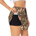 thumbnail image 3 of Lsque Squirrel Mushroom Yellow Flower Printed Women's Running Shorts with Liner Pockets,Elastic Quick Dry Workout Athletic Gym Yoga Shorts,Womens High Waist Shorts-Small, 3 of 9