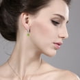 thumbnail image 2 of Gem Stone King 1.80 Ct Round Green Peridot 925 Sterling Silver Earrings, 2 of 3